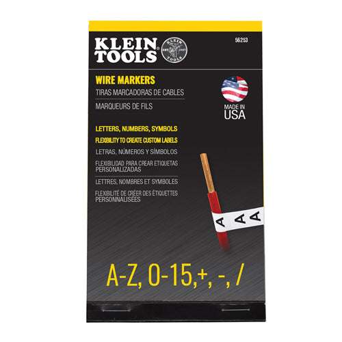 Klein Tools 56253, Wire Marker Book, Black Letters, Numbers, and Symbols
