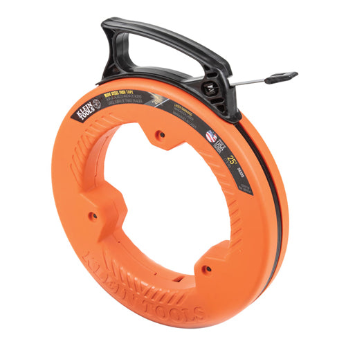 Klein Tools 56335, Wide Steel Fish Tape, 1/4-Inch x 25-Foot