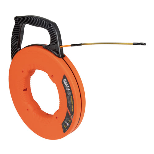 Klein Tools 56380, Multi-Groove Fiberglass Fish Tape with Spiral Steel Leader, 100-Foot