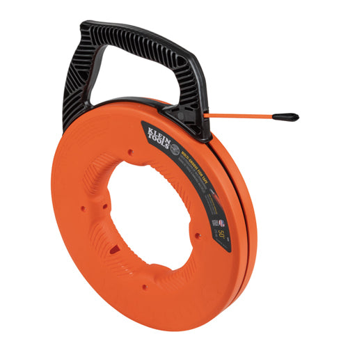 Klein Tools 56382, Multi-Groove Fiberglass Fish Tape with Nylon Tip, 50-Foot