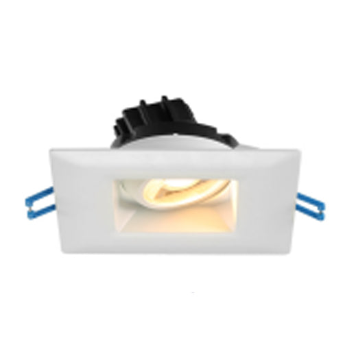 Lotus LSG3-30K-WH, 3" Square White Regressed Gimbal LED, 7.5W, 120VAC, 3000K Warm White, 600 Lumens, Dimmable, 38° Beam Angle