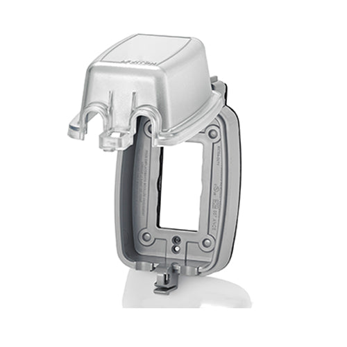 Leviton 5980-CL, 1-Gang Extra Duty While-In-Use Cover for GFCI/Decora, Opening Only, Polycarbonate, Vertical, Lid, Clear
