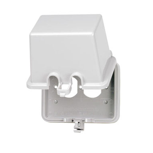 Leviton 5996-DGY, 1-Gang Weatherproof Cover for Duplex Device Receptacle Wallplate, While-In-Use, Thermoplastic, Raintight, Horizontal Extra Deep Lid, Gray