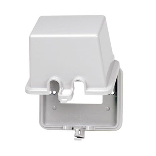 Leviton 5997-DGY, 1-Gang Weatherproof Cover for Decora/GFCI Device Decora Wallplate, While-In-Use, Thermoplastic, Raintight, Horizontal Extra Deep Lid, Gray