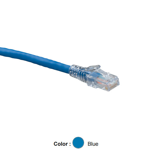 Leviton 5D460-7L, Cat 5e UTP SlimLine Boot Patch Cord, 7 ft (2.1 m), Blue