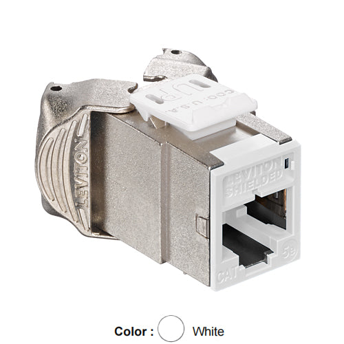 Leviton 5ESJK-RW5, ATLAS-X1 Cat 5e Shielded Quickport Jack, White