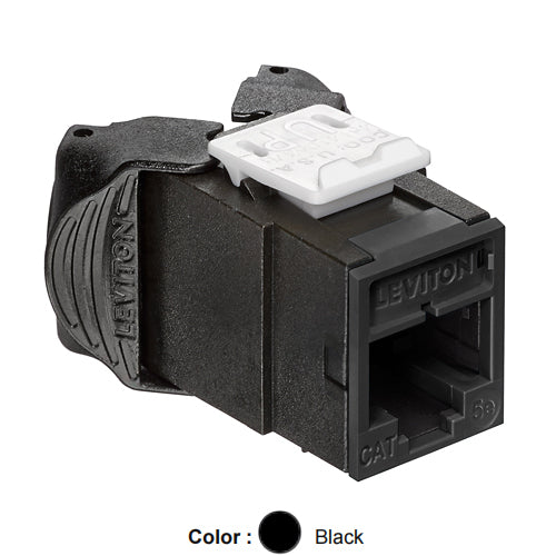 Leviton 5EUJK-RE5, ATLAS-X1 Cat 5e UTP Quickport Jack, Black