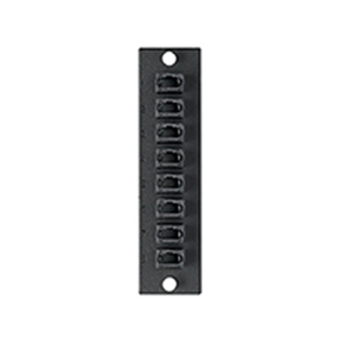 Leviton 5F100-8MP, SDX Fiber Adapter Plate, Metal, 8 Simplex MPO, Key Up/Key Down, Black