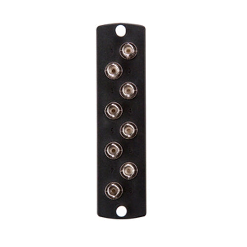 Leviton 5F100-8MT, SDX Precision Molded Fiber Adapter Plate, 8-Fiber, ST MM/SM (Black), Zirconia Ceramic Sleeve