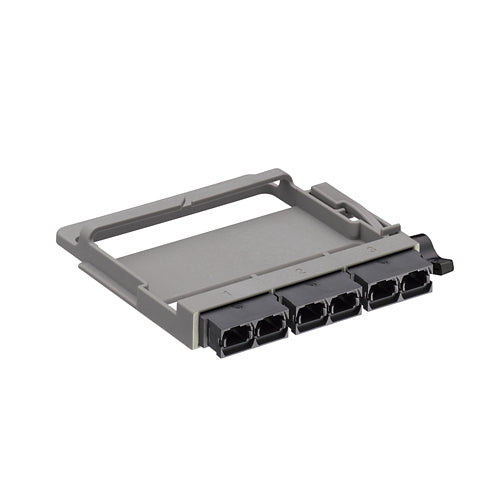 Leviton 5FUHD-6MP, HDX Fiber Optic Adapter Plate, Duplex MTP Adapters (for Base-8, Base-12 or Base-24), Key Up to Key Down, Black
