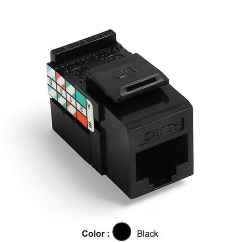 Leviton 5G108-RE5, GIGAMAX Cat 5e UTP Quickport Jack, Black
