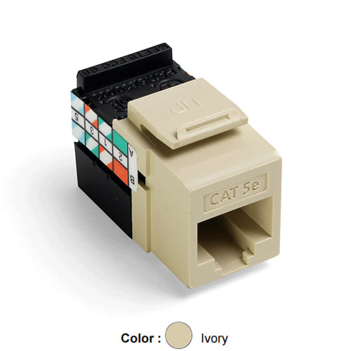 Leviton 5G108-RI5, GIGAMAX Cat 5e UTP Quickport Jack, Ivory