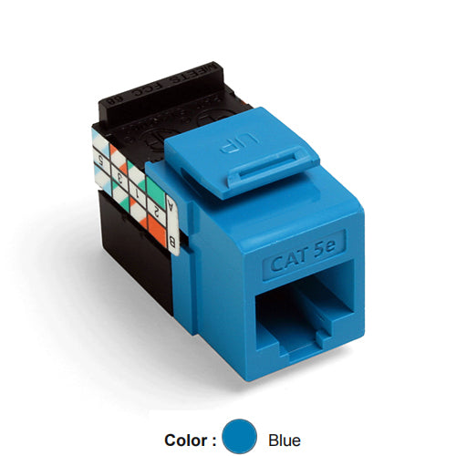 Leviton 5G108-RL5, GIGAMAX Cat 5e UTP Quickport Jack, Blue