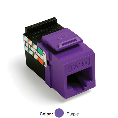 Leviton 5G108-RP5, GIGAMAX Cat 5e UTP Quickport Jack, Purple