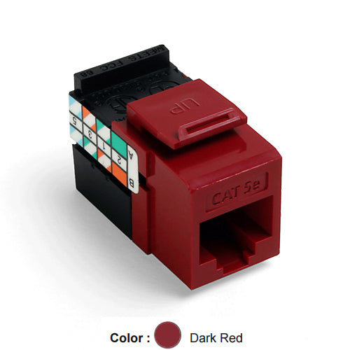 Leviton 5G108-RR5, GIGAMAX Cat 5e UTP Quickport Jack, Dark Red