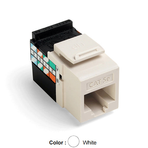 Leviton 5G108-RT5, GIGAMAX Cat 5e UTP Quickport Jack, Light Almond