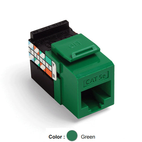 Leviton 5G108-RV5, GIGAMAX Cat 5e UTP Quickport Jack, Green