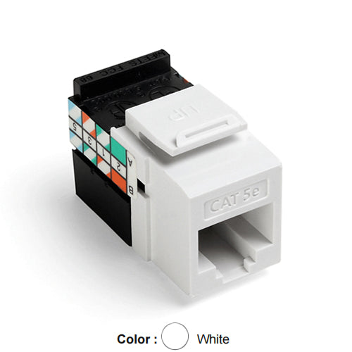 Leviton 5G108-RW5, GIGAMAX Cat 5e UTP Quickport Jack, White