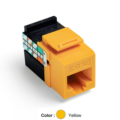 Leviton 5G108-RY5, GIGAMAX Cat 5e UTP Quickport Jack, Yellow