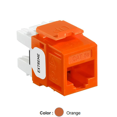Leviton 5G110-RO5, EXTREME Cat 5e UTP Quickport Jack, Orange