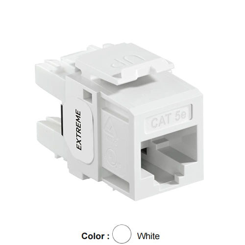 Leviton 5G110-RW5, EXTREME Cat 5e UTP Quickport Jack, White