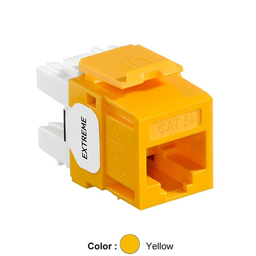 Leviton 5G110-RY5, EXTREME Cat 5e UTP Quickport Jack, Yellow