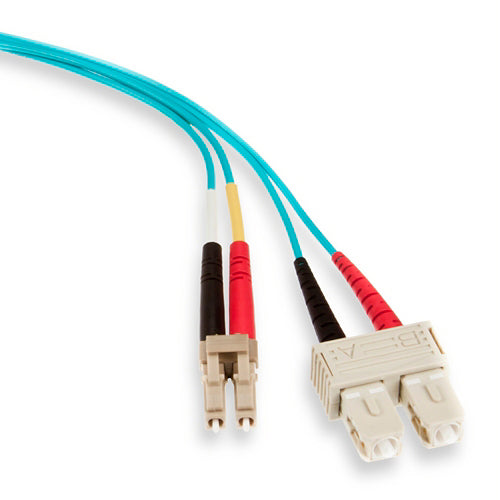 Leviton 5LDSC-M10, Economy Fiber Optic Patch Cord, 50/125 um Multimode OM3, OFNR Duplex, SC-SC, 10 Meters