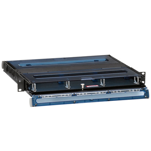 Leviton 5R1UH-S03, 2000i SDX 1RU Fiber Rack-Mount Enclosure with Sliding Tray, Empty, Accepts up to (3) SDX Adapter Plates and Splice Trays or (3) SDX MTP Cassettes, Black