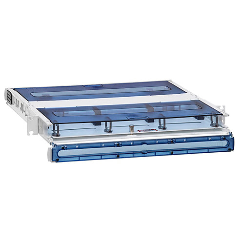 Leviton 5R1UH-W03, 2000i SDX 1RU Fiber Rack-Mount Enclosure with Sliding Tray, Empty, Accepts up to (3) SDX Adapter Plates and Splice Trays or (3) SDX MTP Cassettes, White