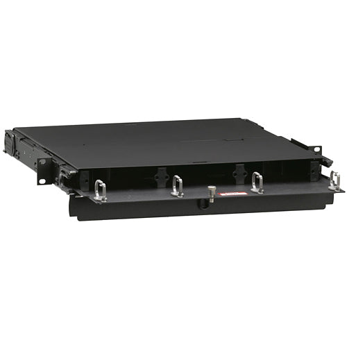 Leviton 5R1UM-S03, 1000i SDX 1RU Rack-Mount Enclosure with Sliding Tray, Empty, Accepts up to (3) SDX Adapter Plates and (3) Splice Trays or (3) SDX MTP Cassettes, Black