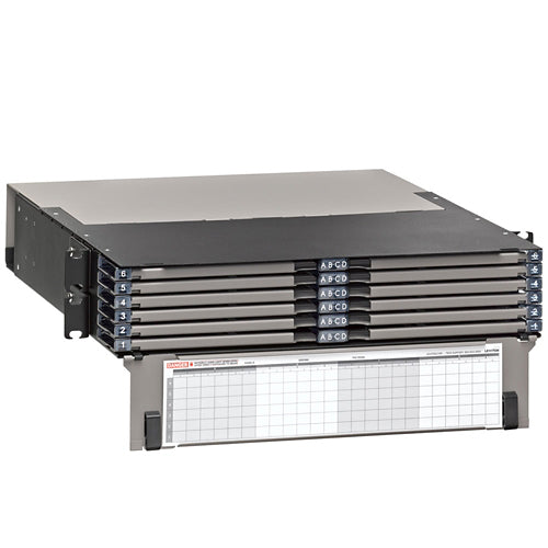 Leviton 5R2UD-S24, OPT-X UHDX Fiber Rack-Mount Enclosure with Sliding Trays, 2RU, Empty, Accepts up to (24) HDX Components