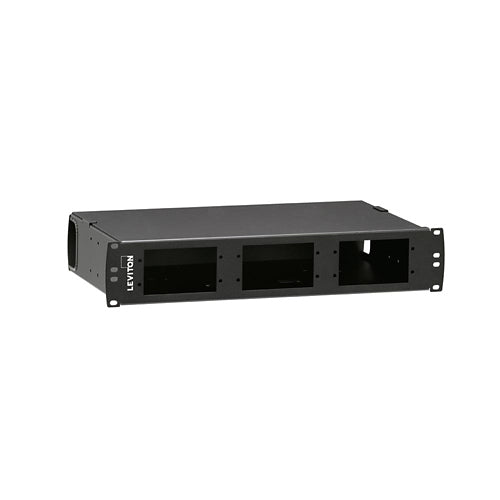 Leviton 5R2UL-F06, 500i SDX 2RU Rack-Mount Enclosure, Empty, Accepts up to (6) SDX Adapter Plates or SDX MTP Cassettes, Black