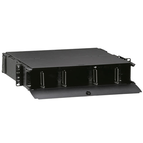 Leviton 5R2UM-F06, 1000i SDX 2RU Rack-Mount Enclosure, Empty, Accepts up to (6) SDX Adapter Plates and (6) Splice Trays or (6) SDX MTP Cassettes, Black