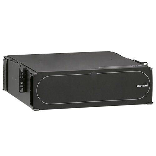 Leviton 5R3UM-F09, 1000i SDX 3RU Rack-Mount Enclosure, Empty, Accepts up to (9) SDX Adapter Plates and (9) Splice Trays or (9) SDX MTP Cassettes (Horizontal Adapter Plate/Cassette Orientation), Black