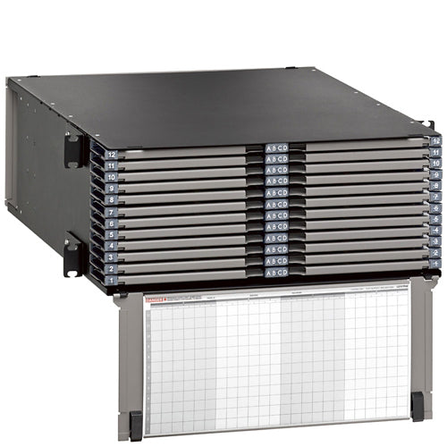 Leviton 5R4UD-S48, OPT-X UHDX Fiber Rack-Mount Enclosure with Sliding Trays, 4RU, Empty, Accepts up to (48) HDX Components