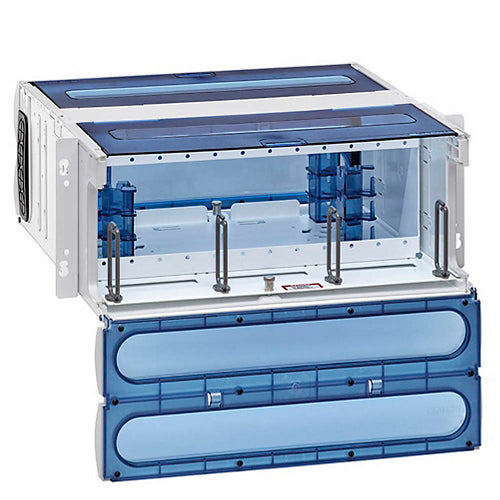 Leviton 5R4UH-W12, 2000i SDX 4RU Fiber Rack-Mount Enclosure with Sliding Tray, Empty, Accepts up to (12) SDX Adapter Plates and Splice Trays or (12) SDX MTP Cassettes, White