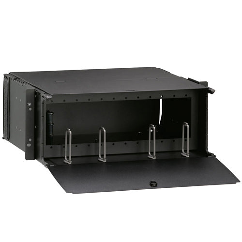 Leviton 5R4UM-F12, 1000i SDX 4RU Rack-Mount Enclosure, Empty, Accepts up to (12) SDX Adapter Plates and (12) Splice Trays or (12) SDX MTP Cassettes (Vertical Adapter Plate/Cassette Orientation), Black
