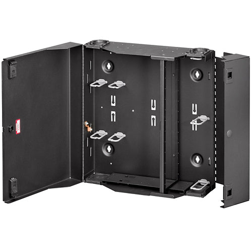 Leviton 5WLRG-12C, Large SDX Wall-Mount Fiber Enclosure, Empty, Dual Doors, No Lock, Black