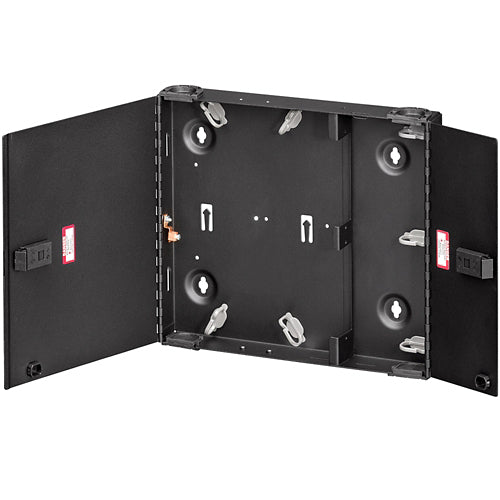 Leviton 5WSML-2C, Small SDX Wall-Mount Fiber Enclosure, Empty, Dual Doors, No Lock, Black