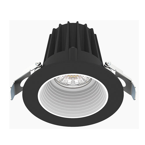Lotus JXL-COB02-R08W-CCT-BK-2RR-BF-WH, 2" Round Black Recessed Economy LED, 120VAC, 8W, 3CCT, 620/670/650 Lumens, Baffle White Reflector, 36° Beam Angle
