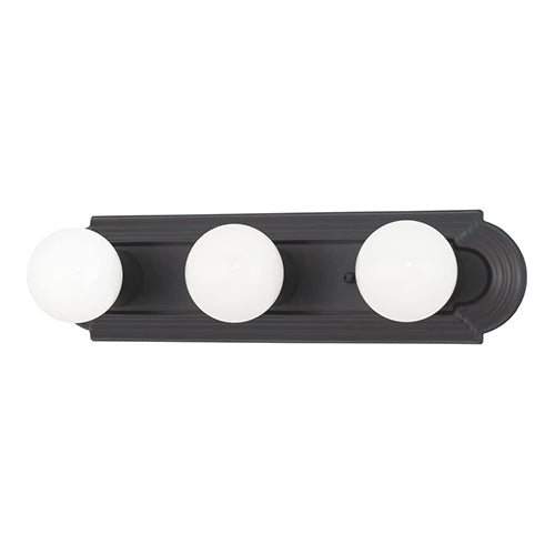 Satco 60-1284, 3 Light, 18" Vanity Light Fixture, 100W, 120V, Medium Base, Replaceable Light Source, Mahogany Bronze Finish