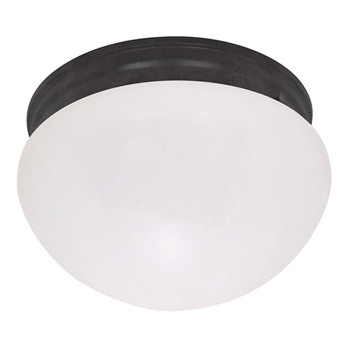 Satco 60-2645, 2 Light, 12" Flush Mount Ceiling Light Fixture, 60W, 120V, Medium Base, Frosted Glass, Mahogany Bronze Finish