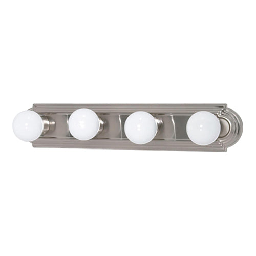 Satco 60-301, 4 Light, 24" Vanity Fixture, 100W, 120V, Medium Base, Replaceable Light Source, Brushed Nickel Finish
