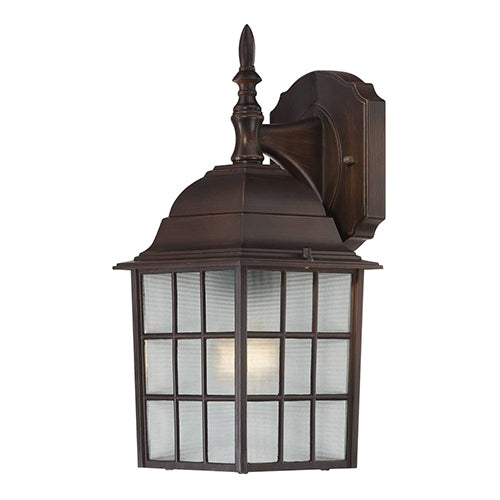 Satco 60-3481, Adams, 1 Light, 14" Outdoor Wall Lighting Fixture, 100W, 120V, Medium Base, Frosted Glass, Rustic Bronze Finish