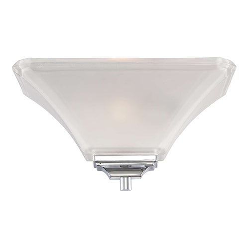 Satco 60-5373, Parker, 1 Light, Wall Sconce Lighting Fixture, 60W, 120V, Medium Base, Sandstone Etched Glass, Polished Chrome Finish