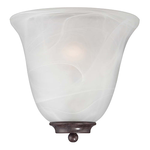 Satco 60-5374, Empire, 1 Light, Wall Sconce Lighting Fixture, 60W, 120V, Medium Base, Alabaster Glass, Old Bronze Finish