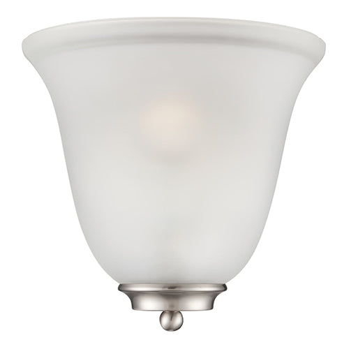 Satco 60-5377, Empire, 1 Light, Wall Sconce Lighting Fixture, 60W, 120V, Medium Base, Frosted Glass, Brushed Nickel Finish