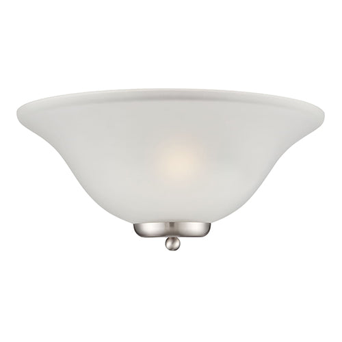 Satco 60-5382, Ballerina, 1 Light, Wall Sconce Lighting Fixture, 60W, 120V, Medium Base, Frosted Glass, Brushed Nickel Finish