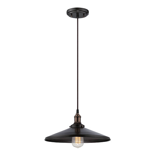 Satco 60-5509, Vintage, 1 Light, Pendant Light Fixture, 100W, 120V, Medium Base, Rustic Bronze Finish