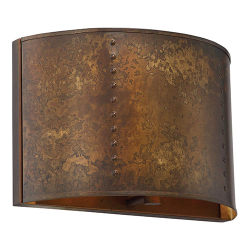 Satco 60-5891, Kettle, 1 Light, Wall Sconce Lighting Fixture, 60W, 120V, Medium Base, Weathered Brass Finish